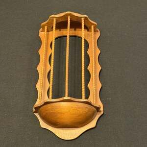 Vintage Wooden 1970's Shadow Box 5 Spindles Wood Display Cage SEE PHOTOS